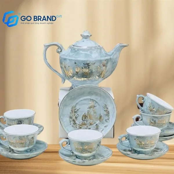 Bộ ấm chén sứ cảnh Trúc Lâm Thất Hiền – ảnh 3