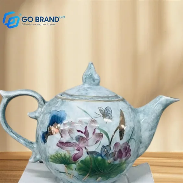 Bộ ấm chén sứ Sen – ảnh 3