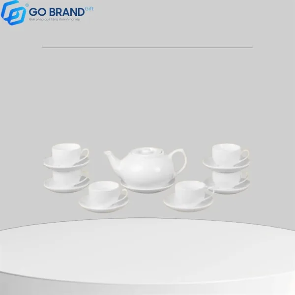 Bộ ấm trà Minh Long Bát Tràng S3 hàng trắng