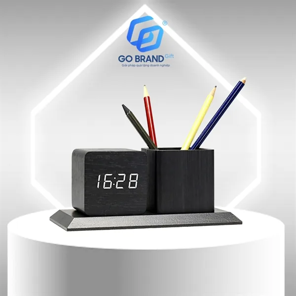 Đồng hồ kèm ống bút để bàn M01 – ảnh 2