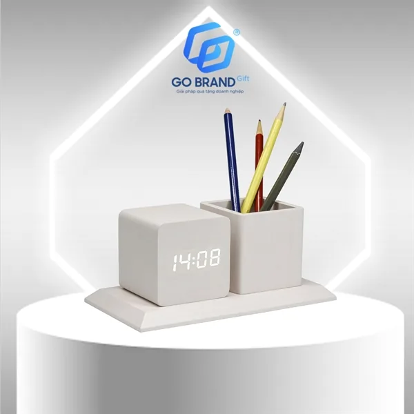 Đồng hồ kèm ống bút để bàn M01 – ảnh 3