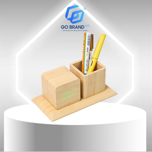 Đồng hồ kèm ống bút để bàn M01 – ảnh 4