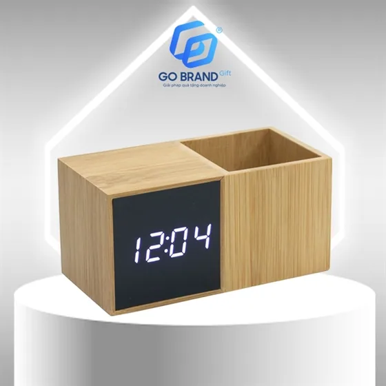 Đồng hồ kèm ống bút để bàn M02
