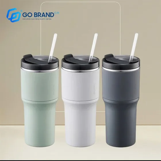 Ly giữ nhiệt LocknLock Metro Drive 650ml kèm ống hút và cọ rửa LHC4277SGRY