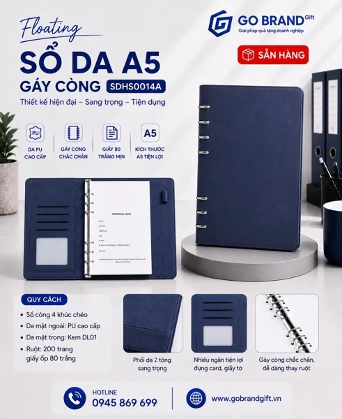 Sổ còng 2 khúc hở màu xanh SDHS0014A – ảnh 2