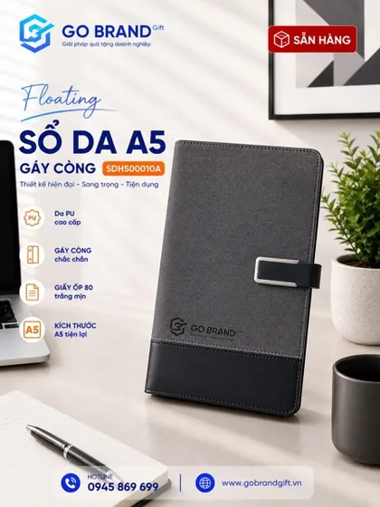 Sổ còng 2 khúc tai nam châm màu đen SDHS0010A
