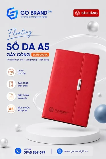 Sổ còng 3 khúc thẳng màu đỏ SDHS0006A