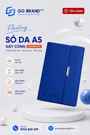 Sổ còng 3 khúc thẳng màu xanh SDHS0007A