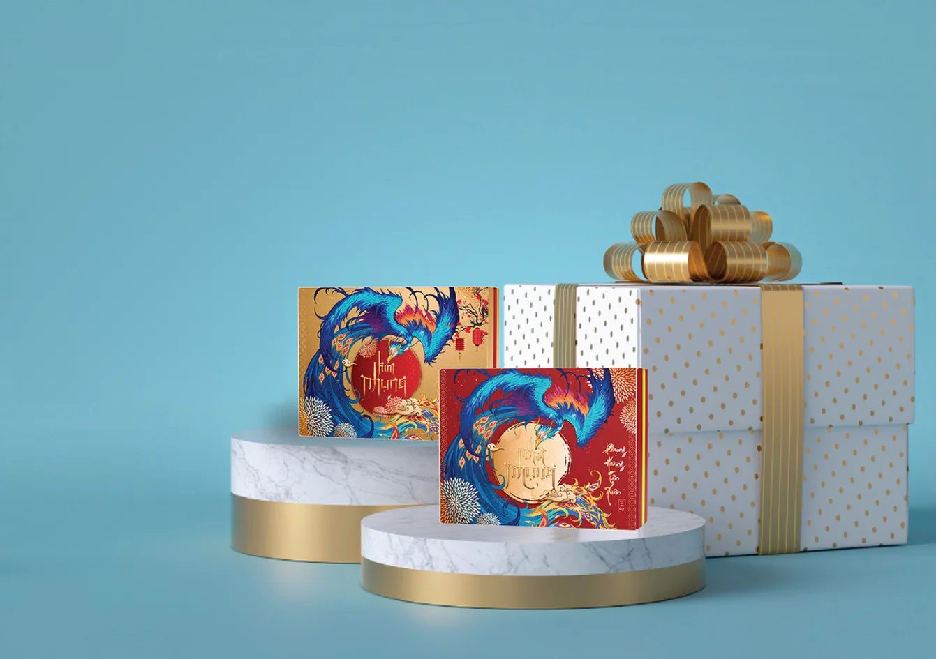 Quà tặng mùa vụ — sản phẩm Go Brand Gift trên bục trưng bày